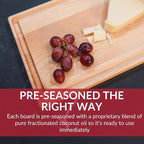 Made in USA Large Solid Maple Wood Cutting Board by Virginia Boys Kitchens - Butcher Block Wooden Carving Board with Juice Groove made from Sustainable North American Hardwood (20x15)