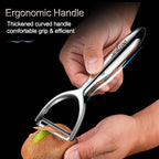 Premium Vegetable Peeler Stainless Steel，Ultra Sharp Potato Peeler, Swivel Blade Fruit Veggie Peeler for Kitchen, Apple Carrot Y Peelers Ergonomic Non-Slip Handle - 5 Years Warranty (Serrated)