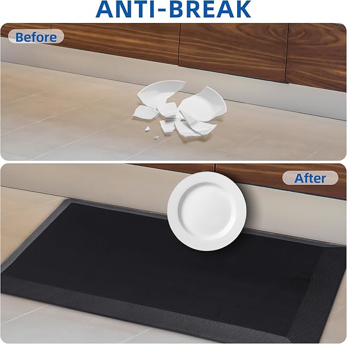 Anti Fatigue Kitchen Mats for Floor, 9/10 Extra Thick Cushioned Standing Desk Mat, Comfort Memory Foam Ergonomic Kitchen Rugs and Mats Non-Slip Waterproof for Office, Kitchen, Sink, 20" x 48"