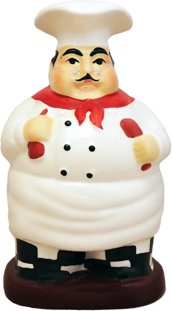 ACK Fat Chef Hand Painted Ceramic Utensil Jar, Utensil Holder, Utensil Crock, Modern Kitchen Decor, Kitchen Storage for for Spoon, Ladle, Spatula and More