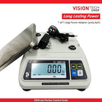 VisionTechShop DSW-100 Portion Food Scale with Single LCD Display, Stainless Steel Platter, 30lb Capacity, 0.01lb Readability, Lb/Oz/Kg/g Switchable, NTEP COC #22-007, NSF Certified