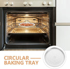Yardwe Perforated Pizza Baking Tray 10-Inch Stainless Steel Pizza Pan with Holes Ideal for Home Oven and Restaurant Use