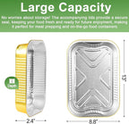 15 Pack 13"×9"×2.4" Gold Aluminum Foil Pans with Lids Heavy Duty, 9x13 Foil Food Containers with Lids, Tin Foil Pans for Baking, Meal Prep, Freezer, Heating and Takeout