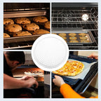Luxshiny Pizza Pan with Holes 12 Inch Aluminium Alloy Round Pizza Pan for Oven Bakeware Pizza Tray Nonstick Perforated Pizza Crisper Tray Bakeware Cooking Dish for Home Kitchen