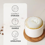 Zulay Kitchen Powerful Milk Frother Wand - Handheld Stainless Steel - Battery Operated Drink Mixer for Coffee, Lattes, Cappuccino, Matcha - Froth Mate Frother Gift - Black