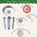 6 Pack Reusable K Cups for Keurig 2.0 & 1.0, Stainless Steel Reusable Coffee Pods for Keurig, Keurig Reusable Pods, Refillable Coffee Filter with Scoop & 6 Extra Seals, Eco-Friendly, BPA-Free