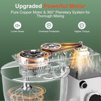 HOWORK Stand Mixer,10+p Speeds With 5.5QT Stainless Steel Bowl,Dough Hook, Wire Whip & Beater,for Most Home Cooks,Silver