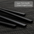 40-Piece Black Silverware Set, Rectangular Flatware Set for 8, Matte Polished Stainless Steel Cutlery Set, Food-Grade Utensils Set, for Home Kitchen Restaurant, Dishwasher Safe