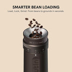 OutIn Fino Portable Electric Coffee Grinder,Adjustable Coffee Bean Grinder with 28 Precise Grind Setting,One-Button Burr Coffee Grinder with Fast‑Charge Battery, Auto‑Stop & Clog‑Protection