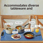 Food Warming Mat Electric Heating Tray for Buffets and Parties 3 Adjustable Temperature Settings from 40 to104 Degrees Fast Heating in 10 Seconds Child Safety Lock Easy to Clean (Blue)