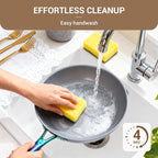 Ammeloo 17 Pcs Ceramic Cookware Set, Induction Pots and Pans Set Non Stick, Premium Colored Stay Cool Handle, Non Toxic PFOA PFOS Free, Oven Safe & Compatible with All Stovetops, Black