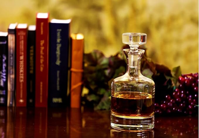 Ravenscroft Crystal | European-Made, Hand-Blown Scotch Decanter Gift Set | 1 Decanter with Stopper & 4 Glasses | 100% Lead-Free Crystal | Gift-Boxed