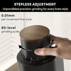 Burr Coffee Grinder,Wirsh Electric Single Dose Coffee Grinder Geimori GU38 with 38mm 6-Core Conical Burr,Stepless Adjustment for Drip,French Press,Cold Grind Settings from Fine to Coarse
