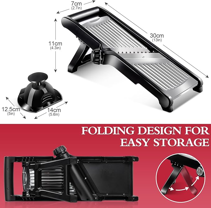 Mandoline Slicer,Masthome Mandoline Food Slicer for Kitchen,Adjustable Mandolin Food Slicer, Potato Cutter,Vegetable Cutter,Onion Mandalins,French Fry Cutter Julienne Slicer-Send Cut Resistant Gloves