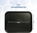 Carlisle FoodService Products Fast Food Cafeteria Tray 14" x 18", Durable Polypropylene with Slip-Resistant Surface, Stackable for Cafes and Schools, BPA-Free, Black