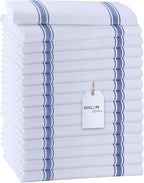 Dish Towels Set (Value Pack of 15) Size 15x25 Inch, 100% Cotton Soft & Absorbent Linen Kitchen Towel, Tea Towels, Reusable Cleaning Cloths for Household Cleaning (Blue)