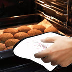Cherry Blossom Pot Holders Set of 2 Heat Resistant & Non Slip Potholders, Japanede Sakura Oven Hot Pads for Kitchen Cooking Baking Barbecue
