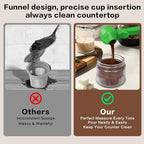 2-in-1 Coffee Scoop with Funnel, 2 Teaspoon Measuring Spoon for Reusable K Cups, Ground Coffee, Protein Powder & Tea, Mess-Free Plastic Design (Green)