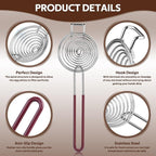 Egg Separator,Stainless Steel Egg Yolk White Separation Tool Long Handle Egg White Separator Kitchen Utility Gadget Cooking Baking Tools-Brown