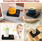 Coffee Mug Warmer, CEROBEAR Mug Warmer for Desk 3 Temperature Control 130℉/150℉/170℉, Cup Warmer with Auto Shut Off for Coffee Milk Tea Beverage-Black
