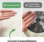 Redchef Nonstick Cookware Sets, Frying Pan Set with Tempered Glass Lids, Ceramic Cookware Set, Stay-Cool Handles, Dishwasher & Oven Safe, Compatible with All Cooktops, Beige (8+9.5+11 Inch)