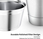 Reusable Coffee Filter For Keurig K Duo,Stainless Steel Reusable 8-12 Cup Basket for K-Duo Essentials and K Duo Brewers Makers, 2 Pack Reusable K Cups and 1 coffee filter