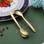 Gold Demitasse Espresso Spoons, 5.5'' Mini Coffee Spoons, Set of 6, Stainless Steel, Dishwasher Safe