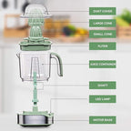 Electric Citrus Juicer 1.2L Large Volume - Orange Juicer with Powerful Motor and LED Working Lamp - Lemon Squeezer Electric for Orange Lemon Lime Grapefruit Green by LUUKMONDE