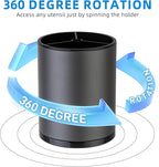 Utensil Holder,Extra Large Utensil Holder for Kitchen Counter, Silverware Organizer, Stainless Steel Storage Cooking Caddy Flatware Spoon Spatula Tool Cutlery Container(2 Set)