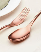 Lemeya 20-Piece Rose Gold Silverware Set for 4,Modern 18/10 Stainless Steel Flatware Set,Luxury Cutlery Set,Unique Utensils Set for Restaurant,Spoons and Forks Set,Mirror Polished,Dishwasher Safe