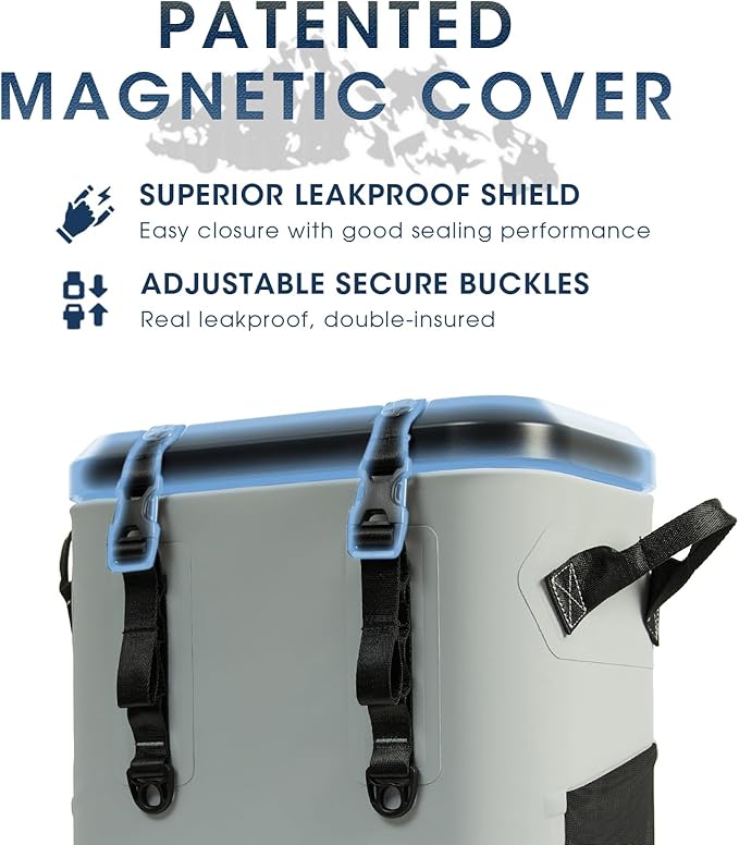 Magnetic Backpack Cooler Bag, Cold Retention Soft Coolers 30 Can Insulated Soft Sided Cooler with Waterproof Bag