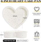 8 Inch Silicone Heart Shaped Cake Pans Small Heart Cake Pan Set Nonstick Silicone Heart Molds for Baking (2 Pcs, Cream)