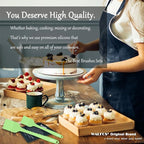 Walfos Basting Brushes Silicone, Heat Resistant Pastry Brushes for Kitchen Cooking, Oil, BBQ Grill, One-Pieces Design,BPA Free and Dishwasher Safe, 2 Pcs (Lime Green)