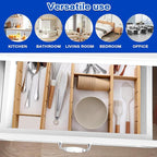 6 Pack Bamboo Drawer Dividers with 12 Inserts Expandable Adjustable 17" to 22" Drawer Organizers Separators for Kitchen, Bedroom, Home, Clothes, Dressers, Office
