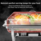 Chafing Dish Buffet Set, 8 Qt Stainless Steel Rectangle Catering Warmer Server for Parties, Dinners, Catering, Buffet and Weddings (5 Pack)