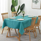 maxmill Jacquard Tablecloth Swirl Design Spillproof Wrinkle Free Water Resistant Heavy Weight Soft Table Cloth Decorative Fabric Table Cover for Outdoor and Indoor Use Oblong 60 x 120 Inch Teal