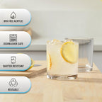 Zulay Kitchen Acrylic Glasses Drinkware - 6 Piece Unbreakable Plastic Tumblers - BPA-Free, Reusable Plastic Drinking Glasses for Home & Outdoors - Stackable, Lead-Free & Dishwasher Safe - (12 oz)