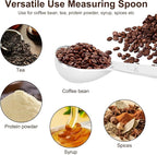 2Pcs Coffee Scoops, Premium 18/8 Stainless Steel Coffee Spoons, Set of 2 Short Handled (1 Tablespoon & 2 Tablespoon) Coffee Measuring Spoon for Ground Coffee, Tea and Powder by ES NATAURA