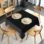 sancua 2 Pack Black Tablecloth 54 x 54 Inch, Stain and Wrinkle Resistant Square Table Cloth - Washable Polyester Table Cover for Dining Tables, Buffet Parties and Camping