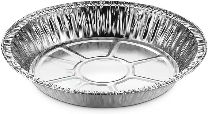 MontoPack 9” Aluminum Foil Pie Pans | Round Disposable Containers with Angled Walls for Tart Baking, Storing, Serving & Reheating | Freezer and Oven Safe, Recyclable | 50-Pack of Cake Tins