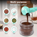 2-in-1 Coffee Scoop with Funnel, 2 Teaspoon Measuring Spoon for Reusable K Cups, Ground Coffee, Protein Powder & Tea, Mess-Free Plastic Design (Light Green)