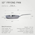 Made In Cookware - 10-Inch Stainless Steel Frying Pan - 5 Ply Stainless Clad - Professional Cookware - Crafted in Italy - Induction Compatible