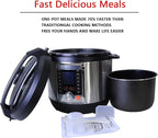 KINGBULL 12-in-1 Electric Pressure Cooker, Slow Cooker, Rice Cooker, Steamer, Sauté, Yogurt Maker & Warmer, One-Touch Programs,Support DIY,Stainless Steel/Black. (8 Quart)