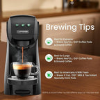 Warriors1 Single Serve Coffee Maker for Keurig K Cup, Espresso Machine for Nespresso Original, Dolce Gusto Pod, Ground Coffee, Cappuccino & Latte Coffee Machine, 20 Bar Espresso Maker, 3 Brew Sizes
