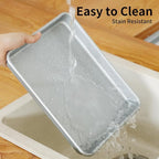 2-PACK Toaster Oven Pans for Baking,Shinsin 9X11 Non-stick Baking Trays, 57% Thicker Cookie Sheet Pans Set, Dishwasher Safe and Heavy Duty Small Replacement Trays for Toaster Cven (Silver)