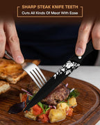 EUIRIO 48 Pieces Royal Silverware Set for 8, Gorgeous Retro Flatware Set with Steak Knives, Premium Stainless Steel Vintage Cutlery Utensils Set with Forks Spoons and Knives, Dishwasher Safe