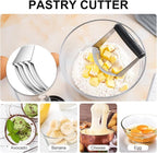 Pastry Cutter, Biscuit Cutter, Dough Scraper, Silicone Baking Mats, Stainless Steel Pastry Blender Set, Dough Cutter Biscuit Cutter Baking Pastry Mat Dough Blender Tools & Pastry Utensils (5 Pcs/Set)