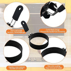 4 Pack Egg Poachers Rings, Stainless Steel Egg Cooking Rings, Round Pancake Mold for Frying Eggs, Omelet and Muffins, Non-stick Fried Egg Mold Ring, 4 Shapes