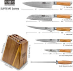 Knife Set with Block 7-Piece, Professional 67-layer Damascus Super Steel Kitchen Knife Sets for Cooking, Ultra Sharp Knife Set with Sharpener