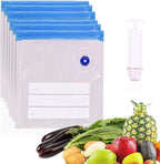 Sous Vide Bags, 20 PCS 10"X11" Reusable Vacuum Seal Bags for Food,Vacuum Zipper Sealer Bag with Hand Pump, Sous Vide Cooking,Freezer Safe,Microwave Heating and Food Storage